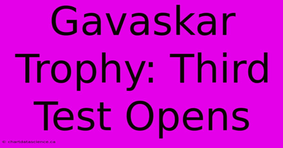 Gavaskar Trophy: Third Test Opens