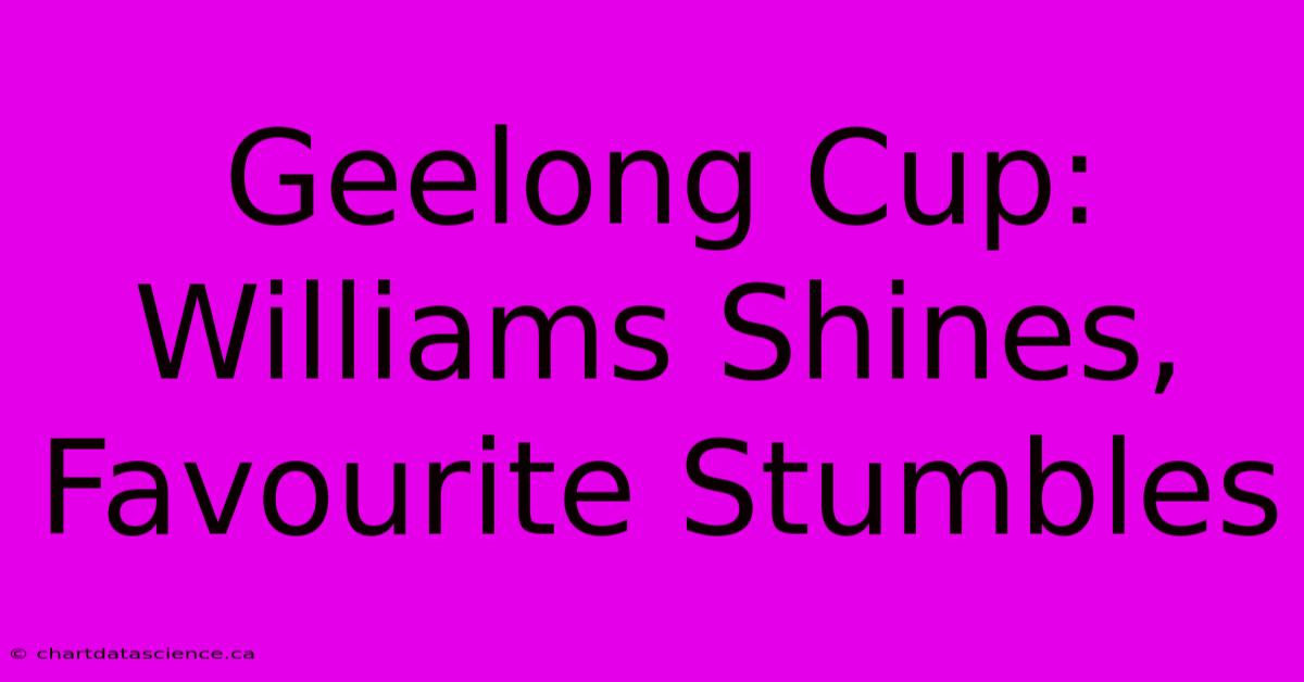 Geelong Cup: Williams Shines, Favourite Stumbles 