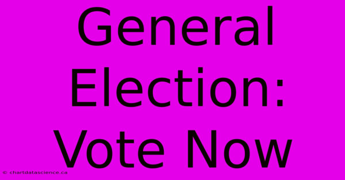 General Election: Vote Now