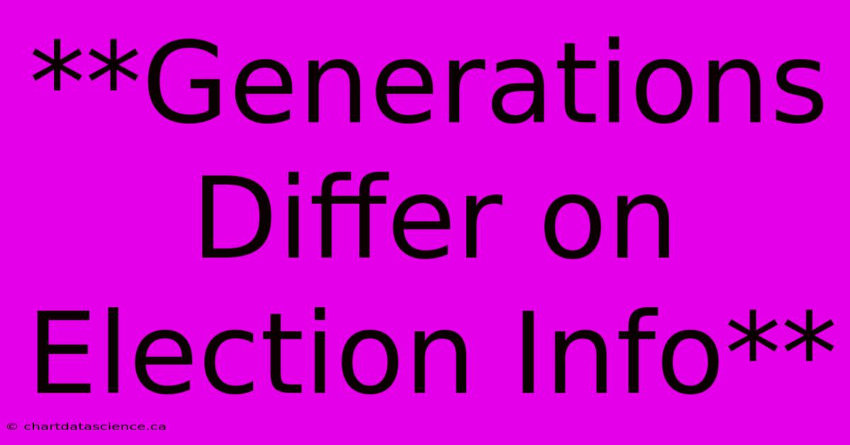 **Generations Differ On Election Info**