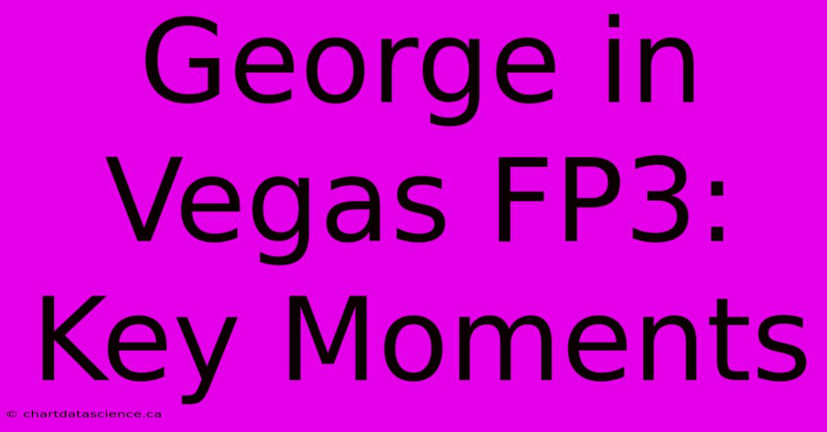 George In Vegas FP3: Key Moments