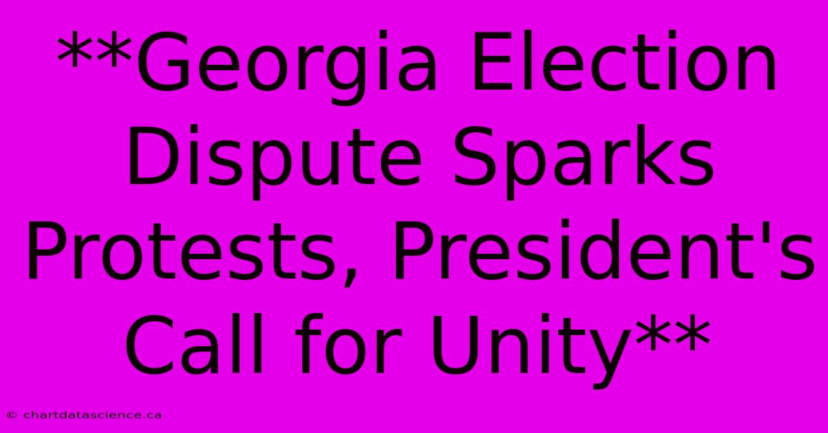 **Georgia Election Dispute Sparks Protests, President's Call For Unity**