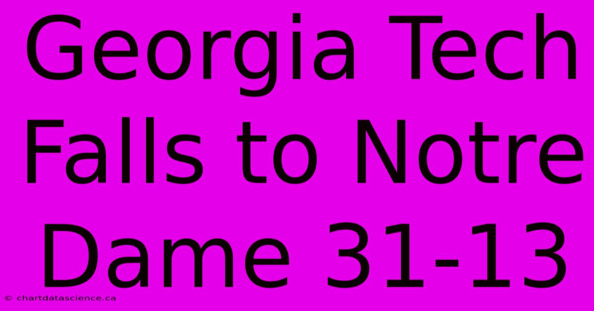 Georgia Tech Falls To Notre Dame 31-13