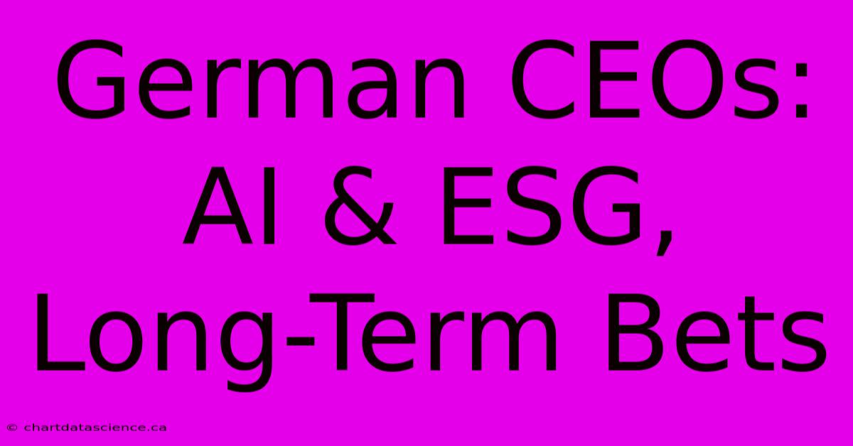 German CEOs: AI & ESG, Long-Term Bets 