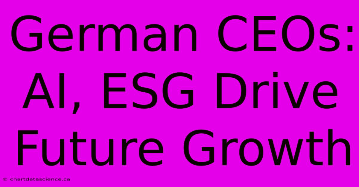 German CEOs: AI, ESG Drive Future Growth