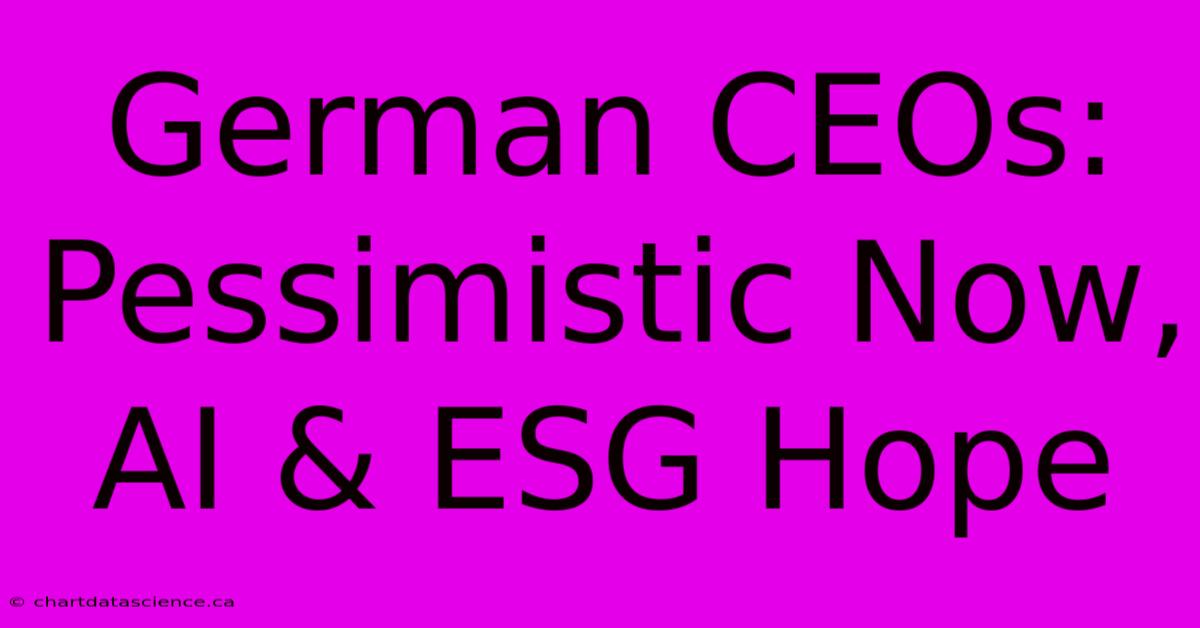 German CEOs: Pessimistic Now, AI & ESG Hope