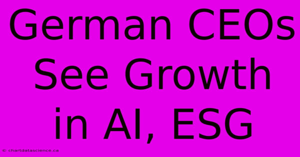 German CEOs See Growth In AI, ESG