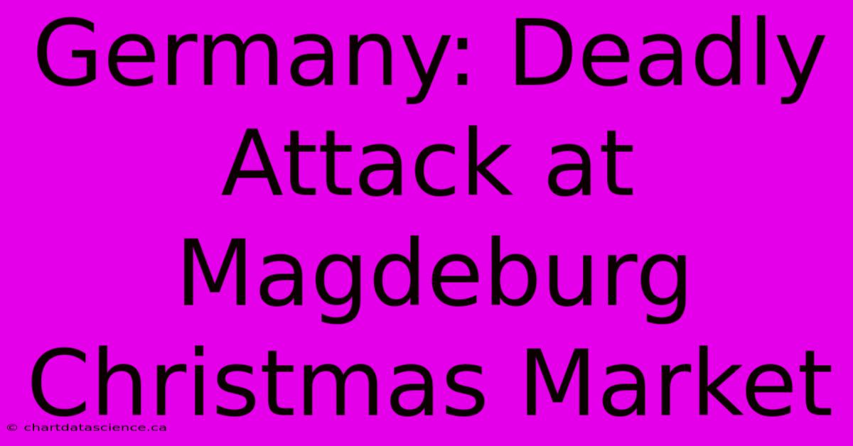 Germany: Deadly Attack At Magdeburg Christmas Market