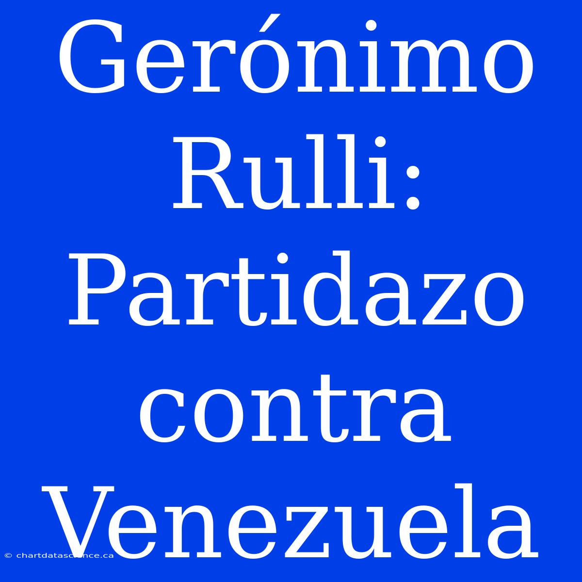 Gerónimo Rulli: Partidazo Contra Venezuela