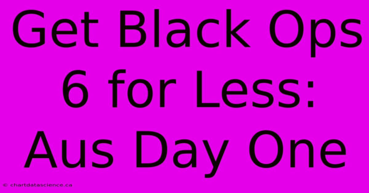 Get Black Ops 6 For Less: Aus Day One