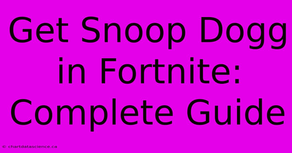 Get Snoop Dogg In Fortnite: Complete Guide