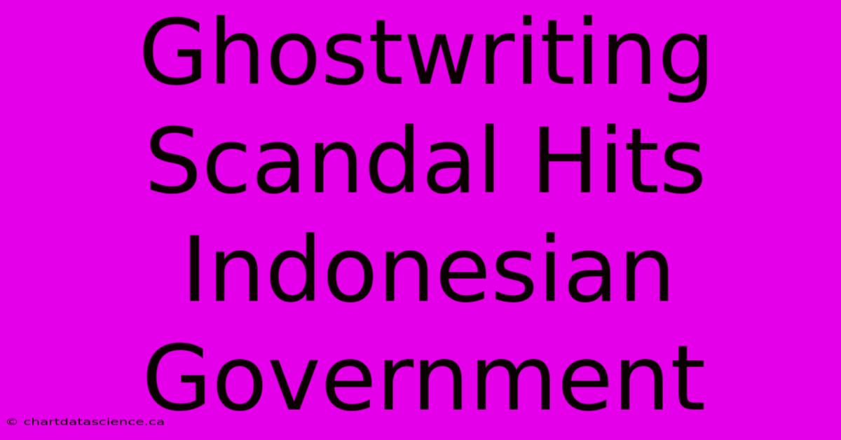 Ghostwriting Scandal Hits Indonesian Government