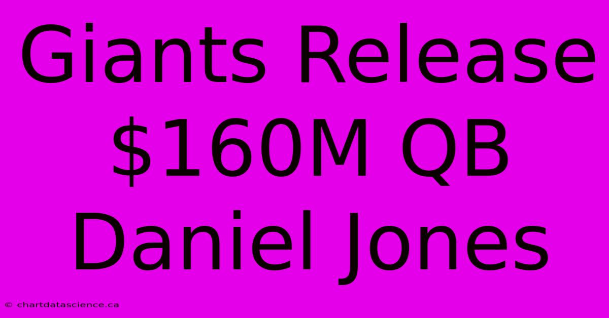 Giants Release $160M QB Daniel Jones