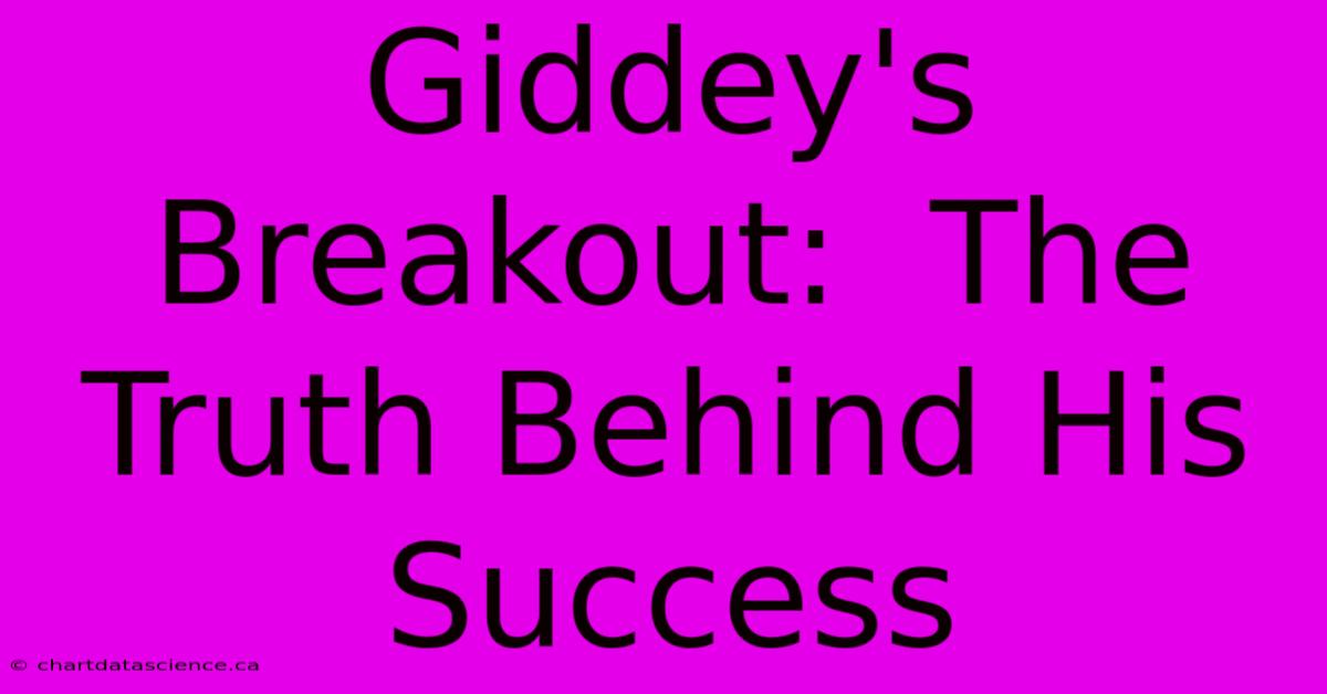 Giddey's Breakout:  The Truth Behind His Success