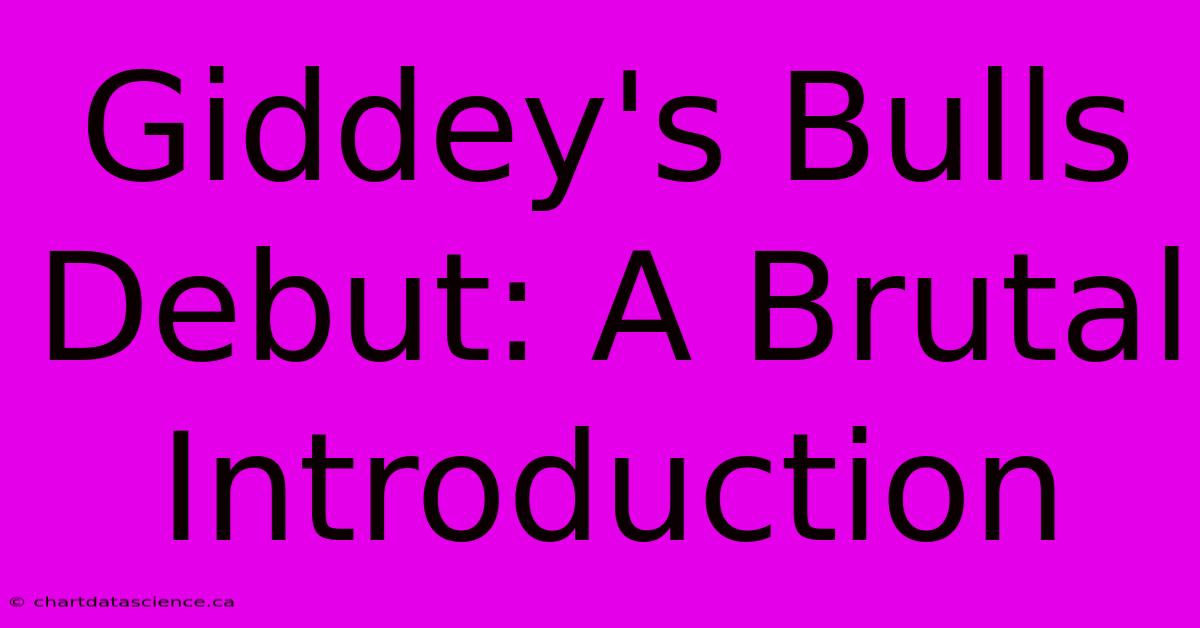 Giddey's Bulls Debut: A Brutal Introduction 