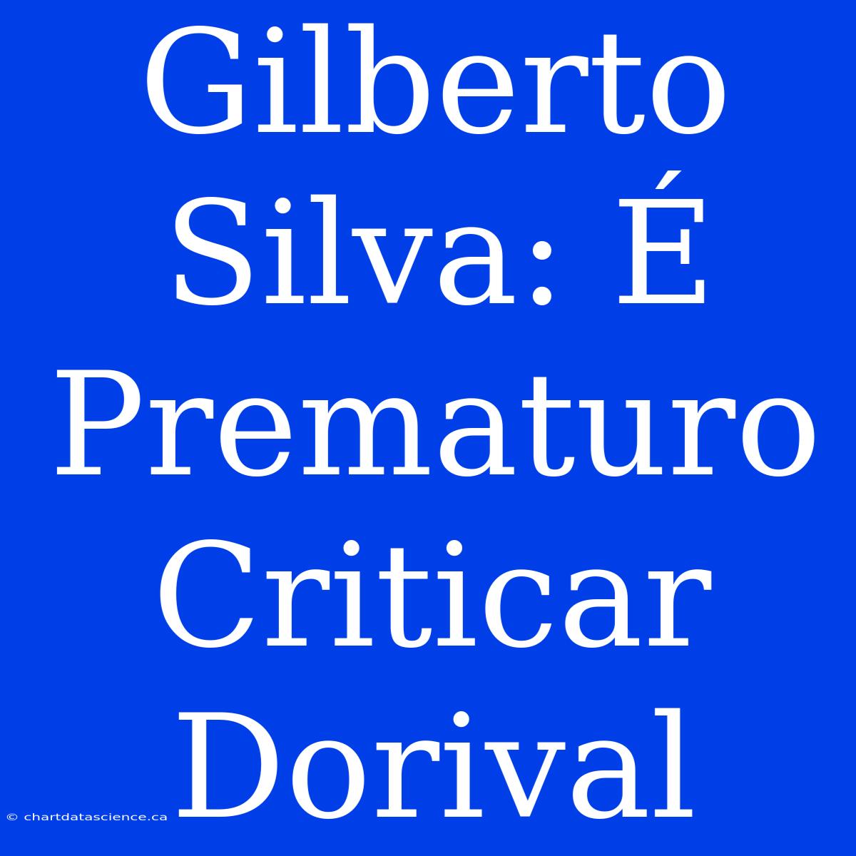 Gilberto Silva: É Prematuro Criticar Dorival