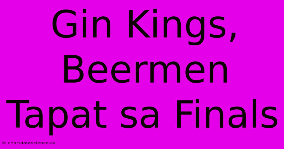 Gin Kings, Beermen Tapat Sa Finals