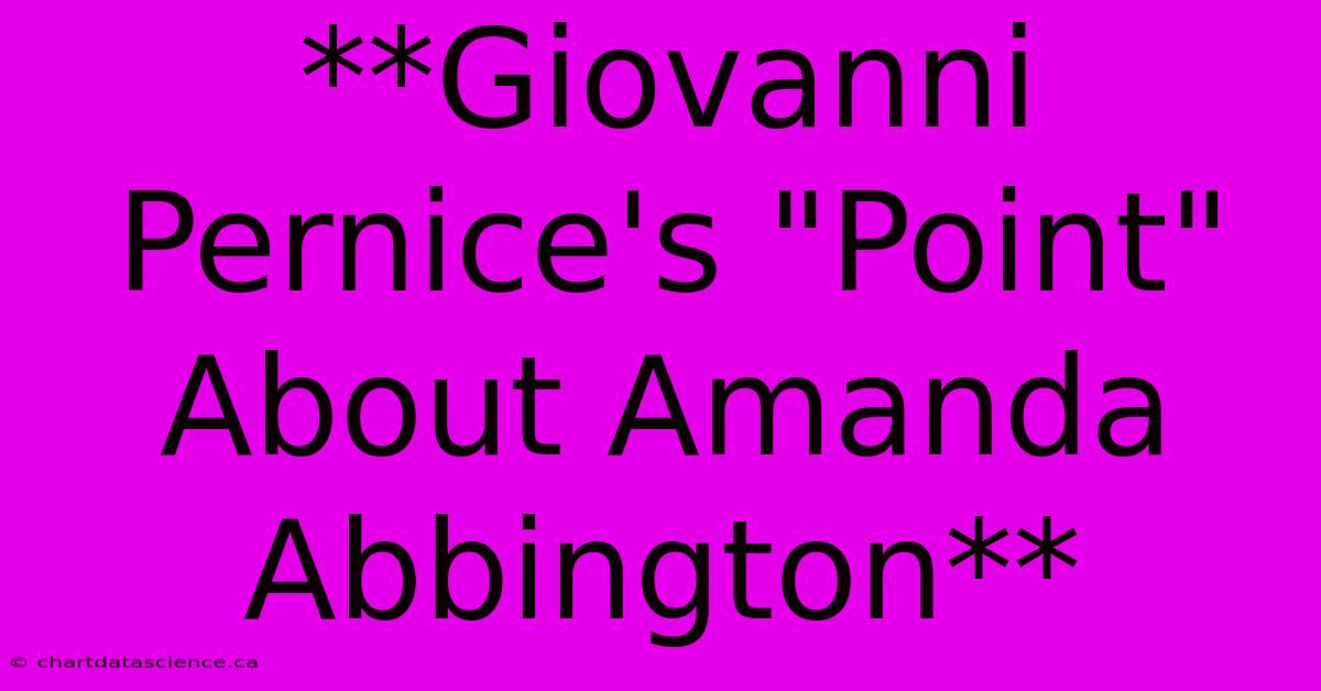 **Giovanni Pernice's 