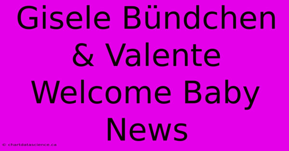 Gisele Bündchen & Valente Welcome Baby News