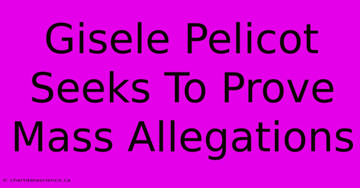 Gisele Pelicot Seeks To Prove Mass Allegations