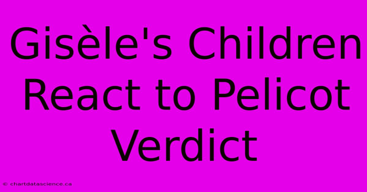 Gisèle's Children React To Pelicot Verdict