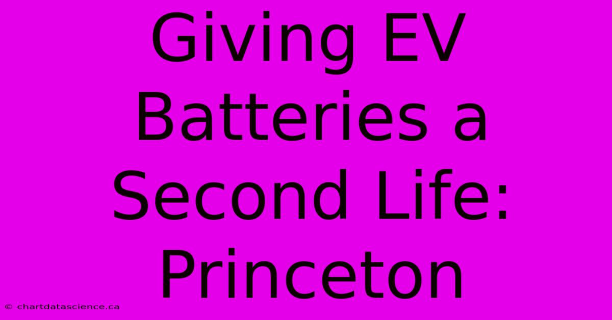 Giving EV Batteries A Second Life: Princeton