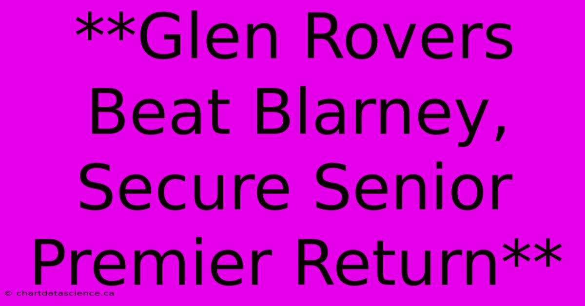 **Glen Rovers Beat Blarney, Secure Senior Premier Return**