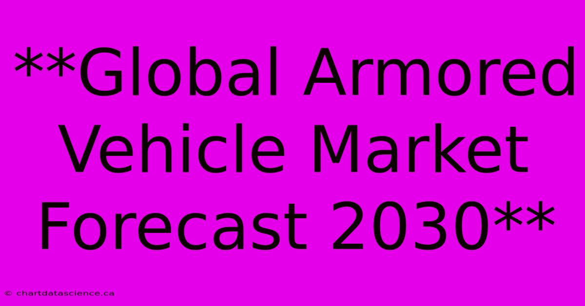 **Global Armored Vehicle Market Forecast 2030**