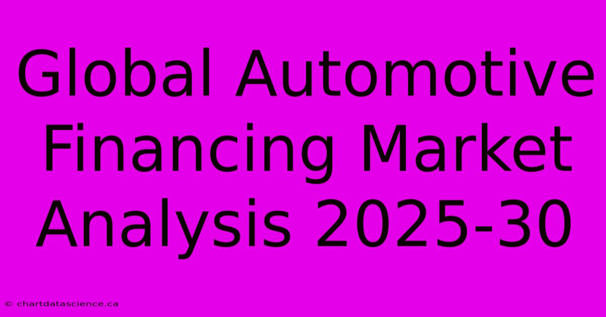 Global Automotive Financing Market Analysis 2025-30