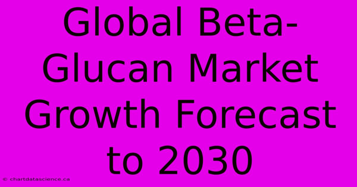 Global Beta-Glucan Market Growth Forecast To 2030