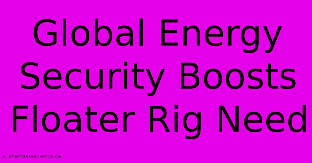 Global Energy Security Boosts Floater Rig Need