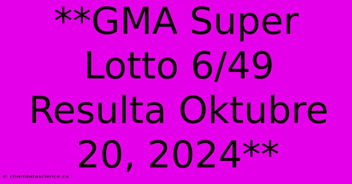 **GMA Super Lotto 6/49 Resulta Oktubre 20, 2024**