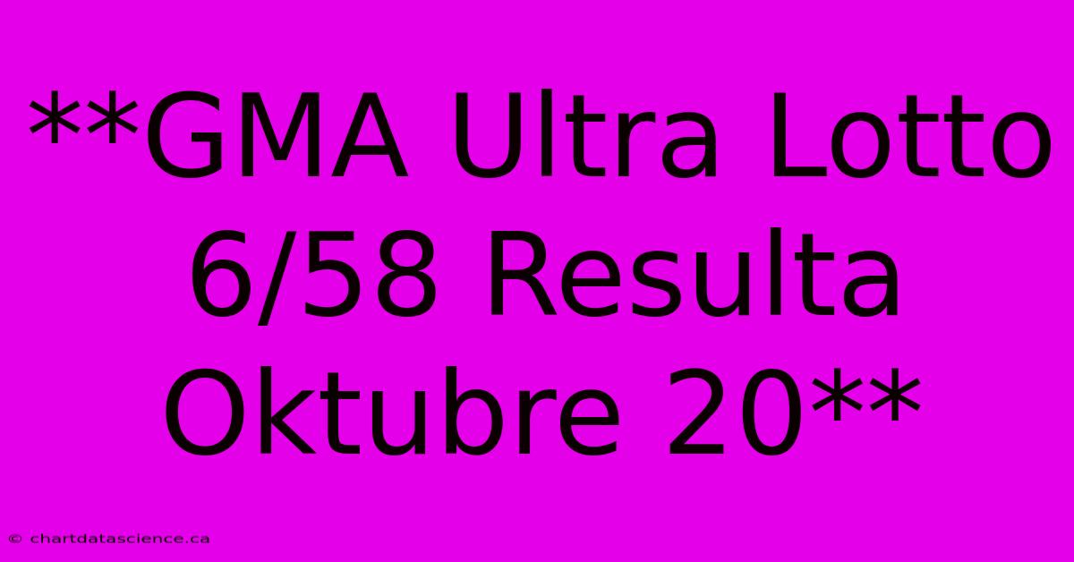 **GMA Ultra Lotto 6/58 Resulta Oktubre 20**