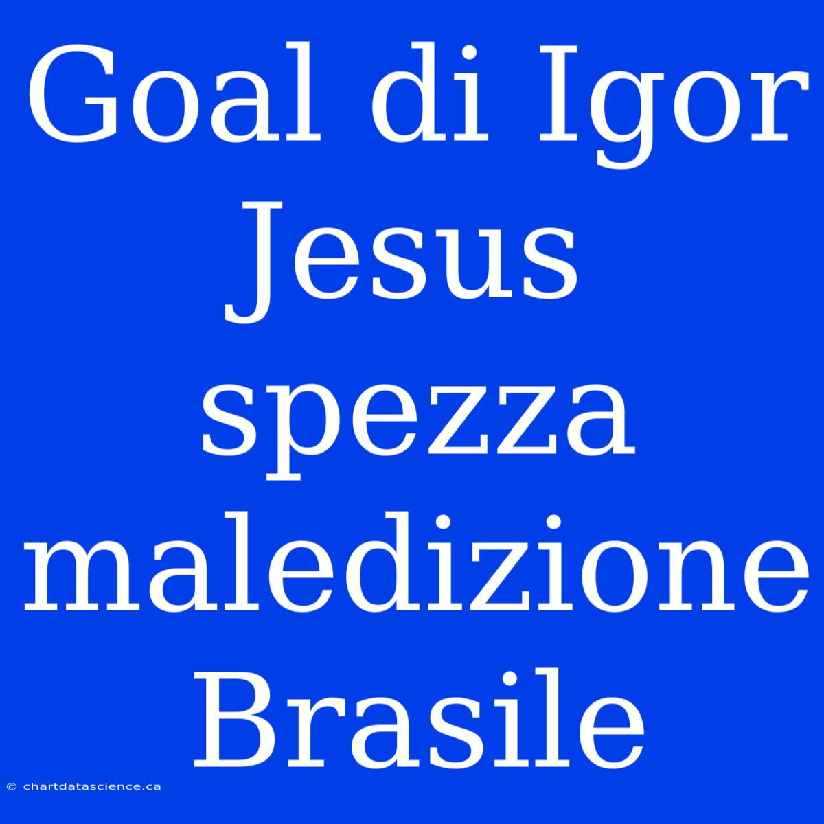 Goal Di Igor Jesus Spezza Maledizione Brasile