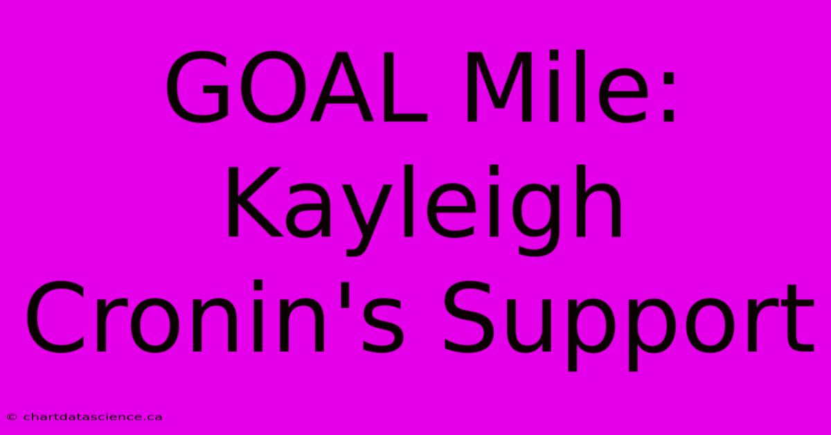 GOAL Mile: Kayleigh Cronin's Support