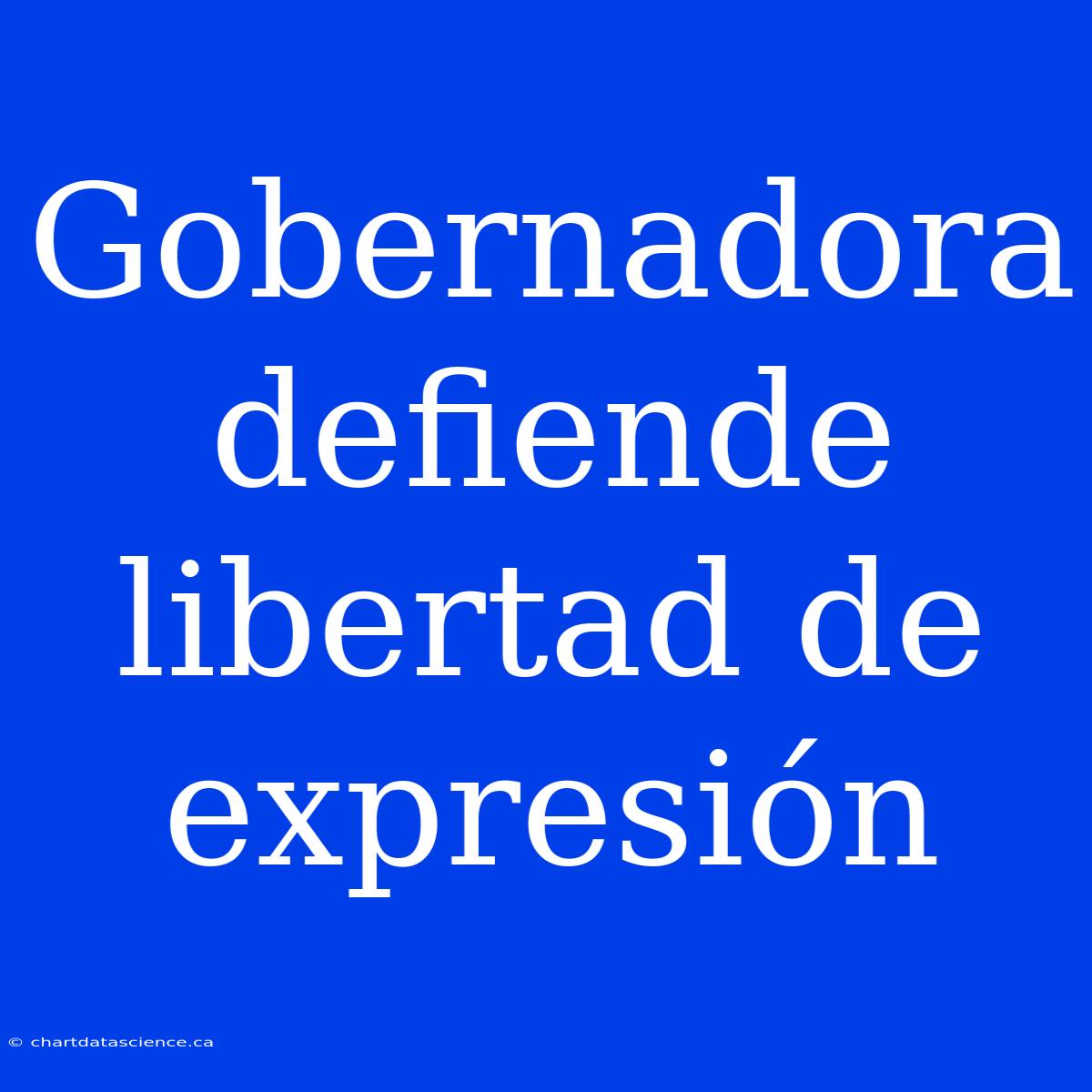 Gobernadora Defiende Libertad De Expresión