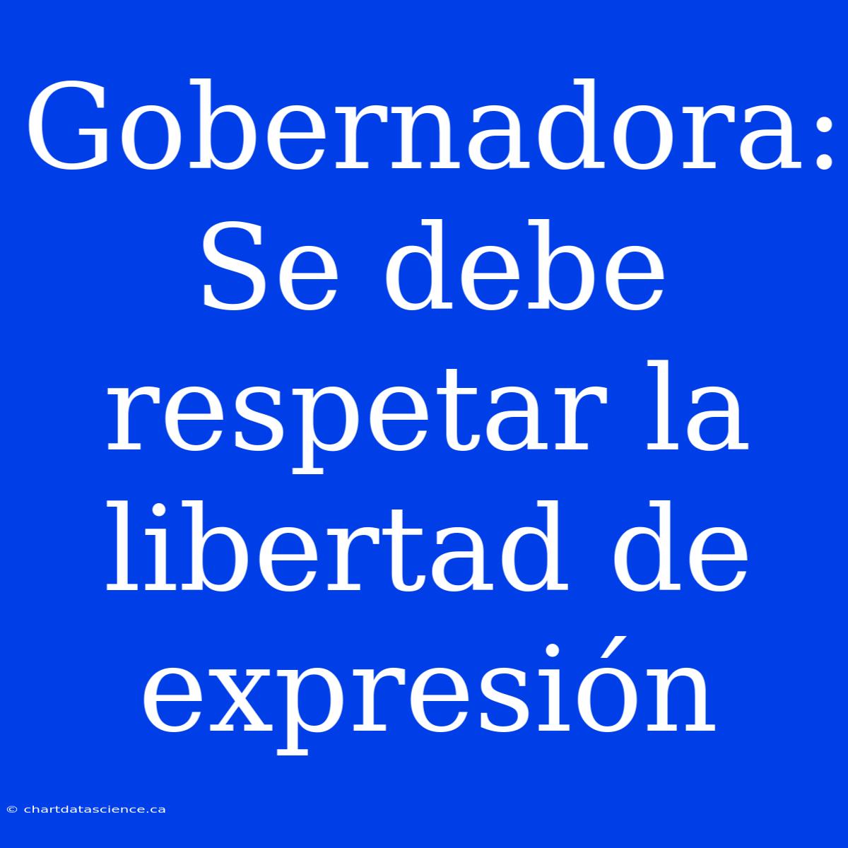 Gobernadora: Se Debe Respetar La Libertad De Expresión