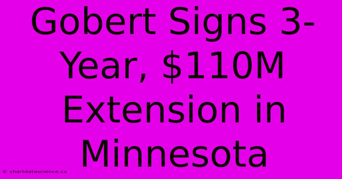 Gobert Signs 3-Year, $110M Extension In Minnesota