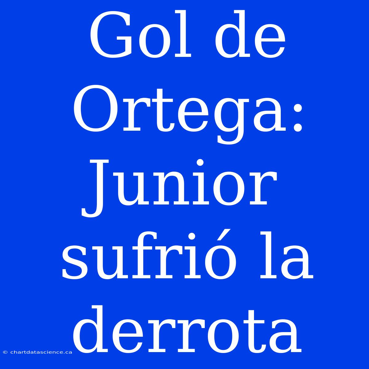 Gol De Ortega: Junior Sufrió La Derrota