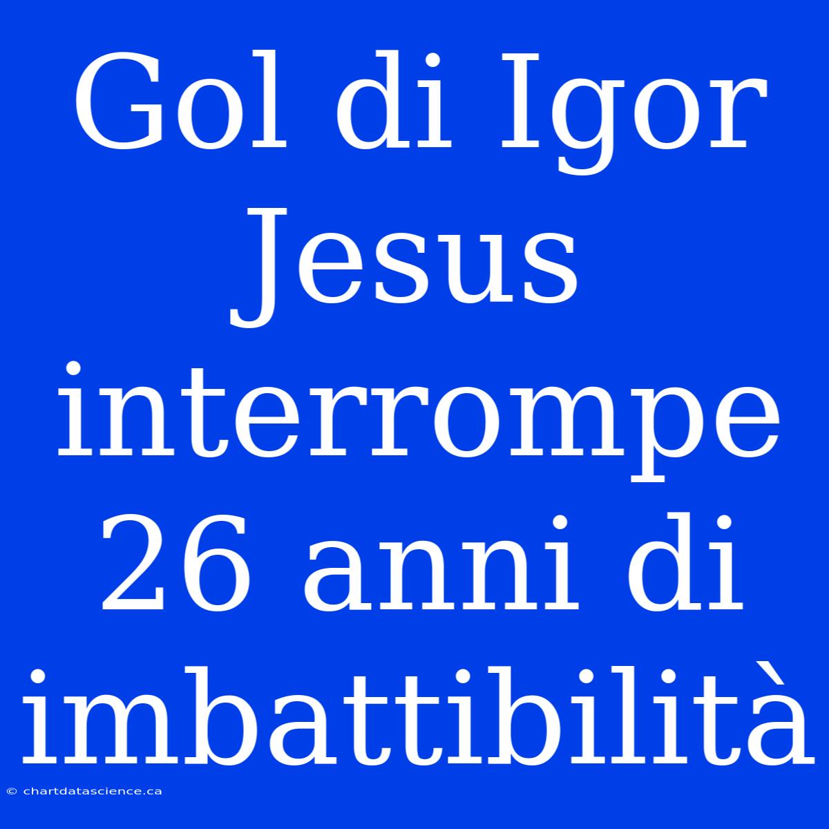 Gol Di Igor Jesus Interrompe 26 Anni Di Imbattibilità