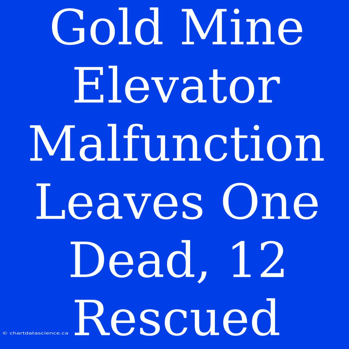 Gold Mine Elevator Malfunction Leaves One Dead, 12 Rescued