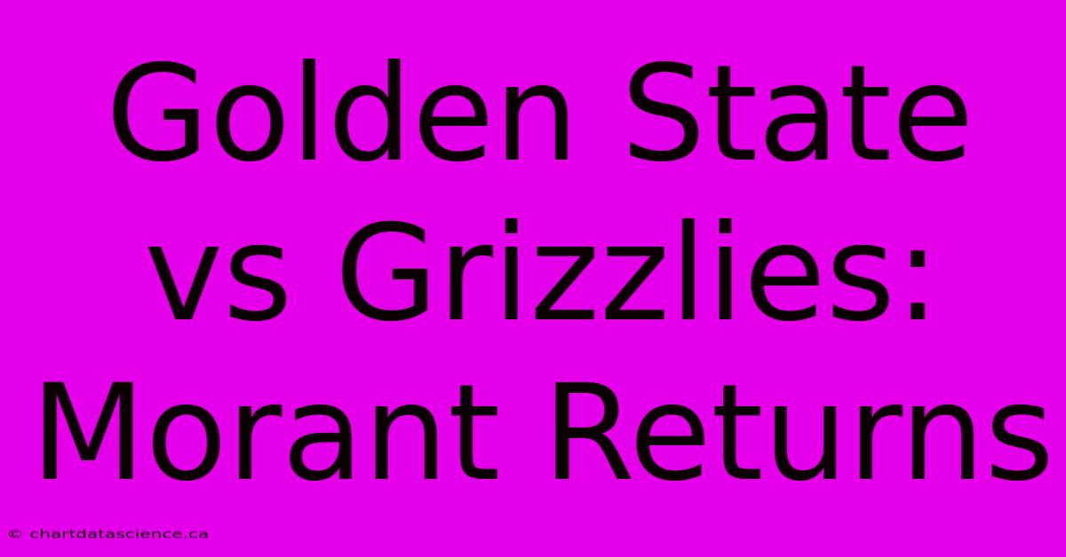 Golden State Vs Grizzlies: Morant Returns