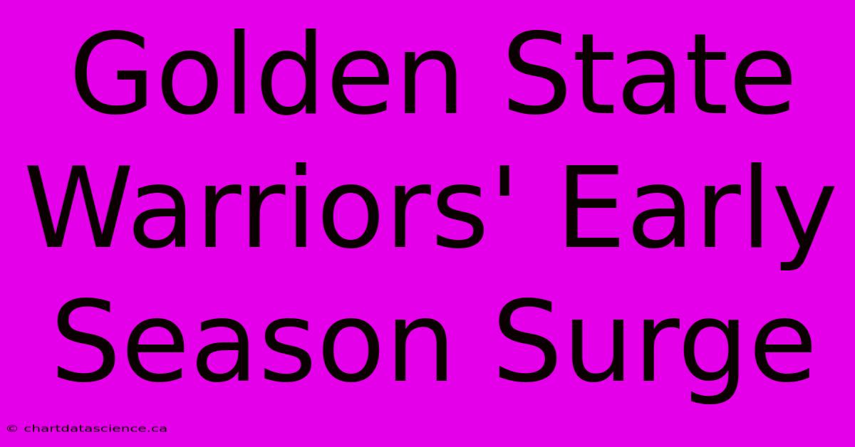 Golden State Warriors' Early Season Surge