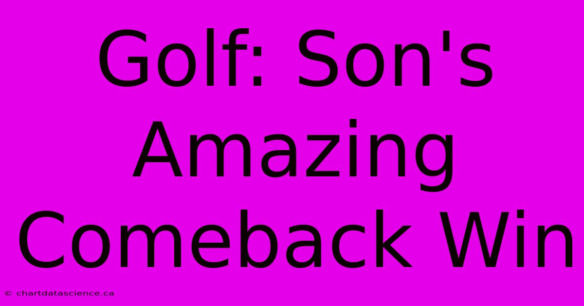 Golf: Son's Amazing Comeback Win