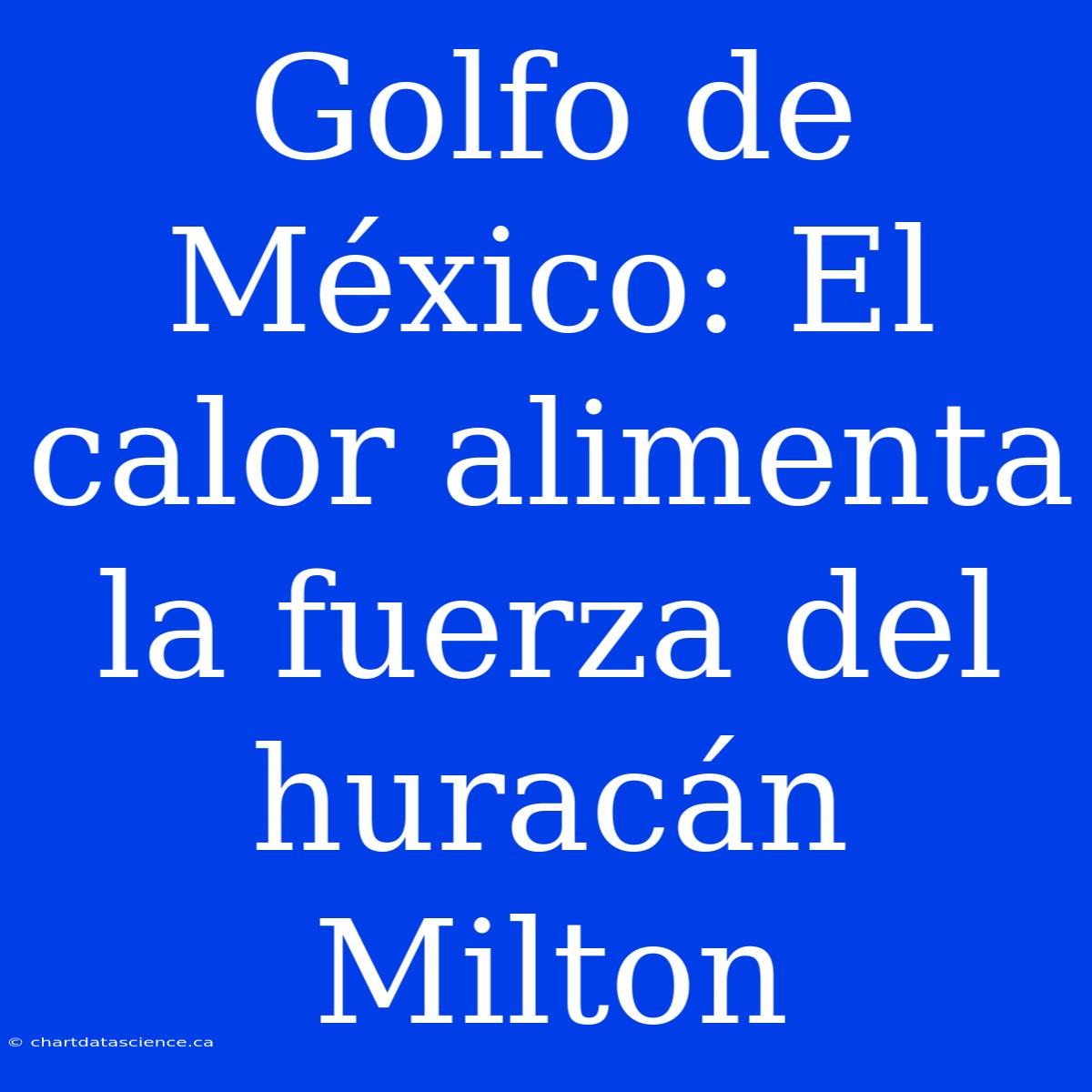 Golfo De México: El Calor Alimenta La Fuerza Del Huracán Milton