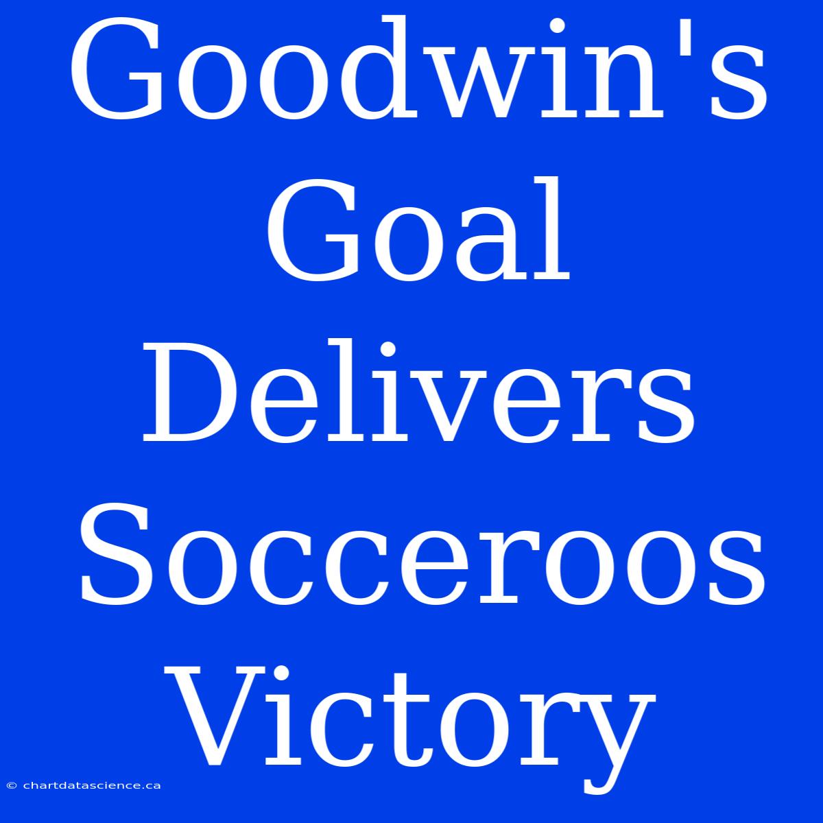 Goodwin's Goal Delivers Socceroos Victory