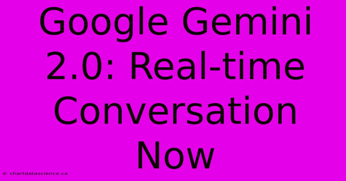 Google Gemini 2.0: Real-time Conversation Now