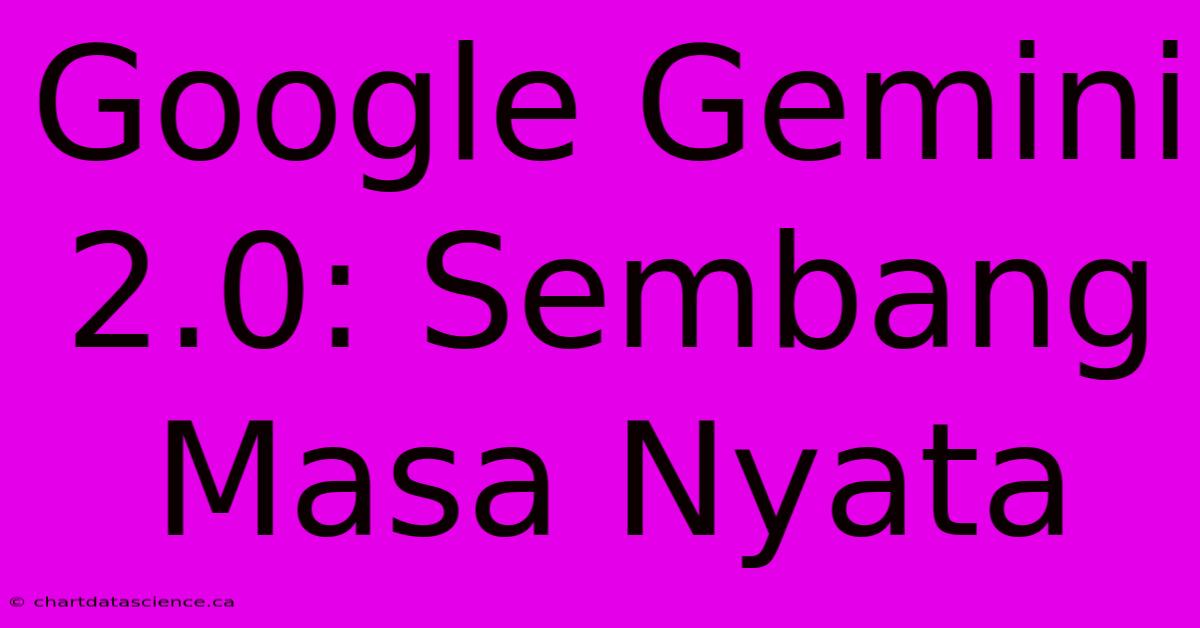 Google Gemini 2.0: Sembang Masa Nyata