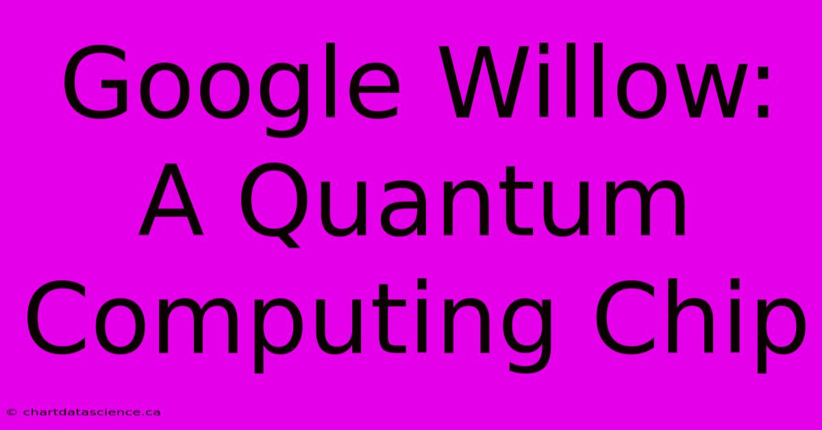 Google Willow: A Quantum Computing Chip