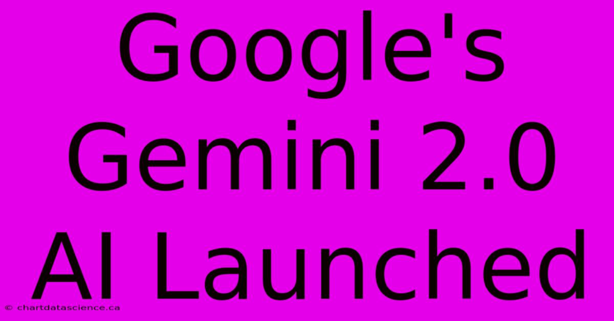 Google's Gemini 2.0 AI Launched